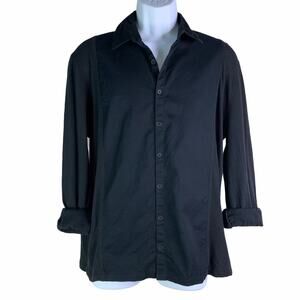 T ALEXANDER WANG Men's Black Long Sleeve Button Down Shirt